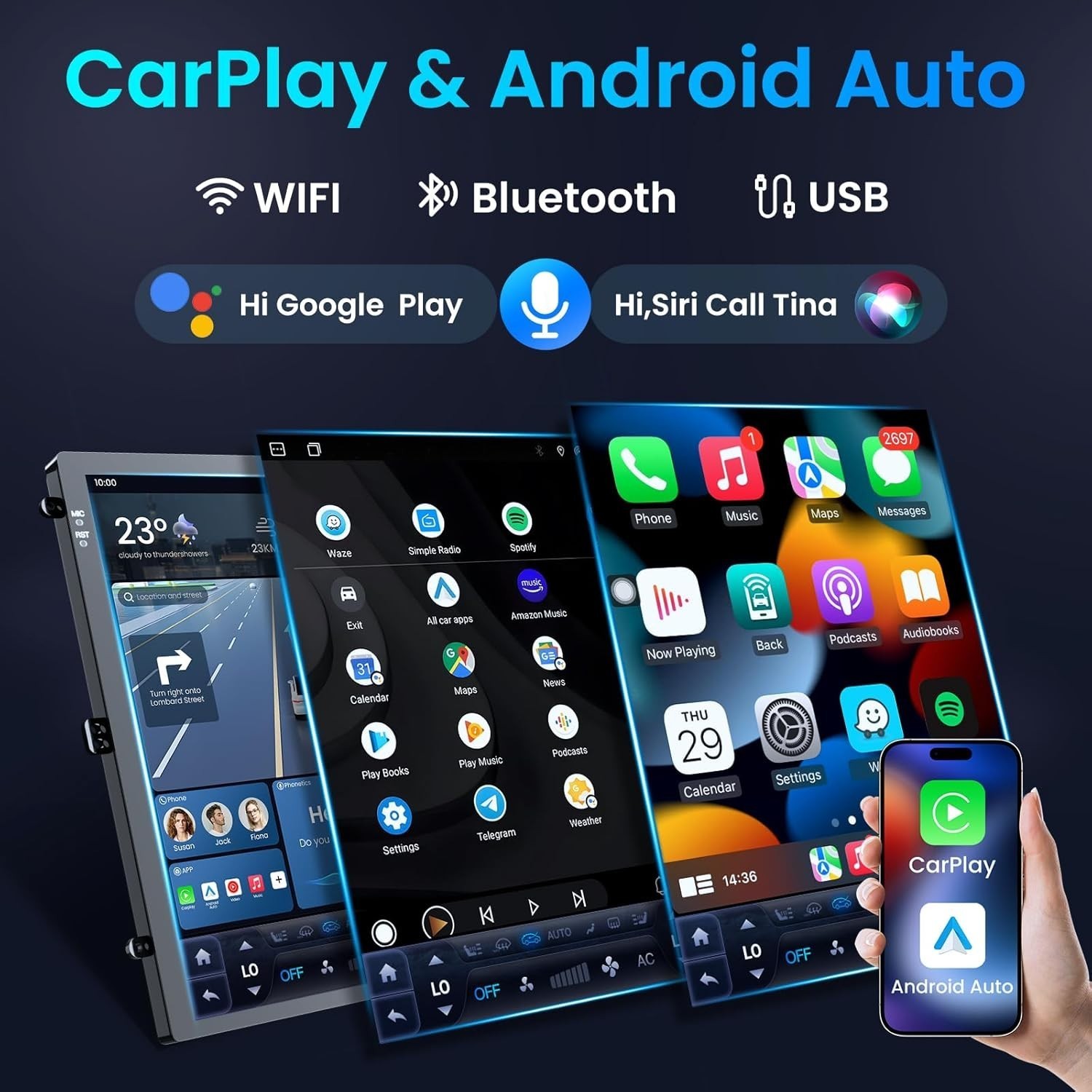 Radio Carplay For 2011-2019 Ford Explorer Stereo EQ Cam Apple Carplay