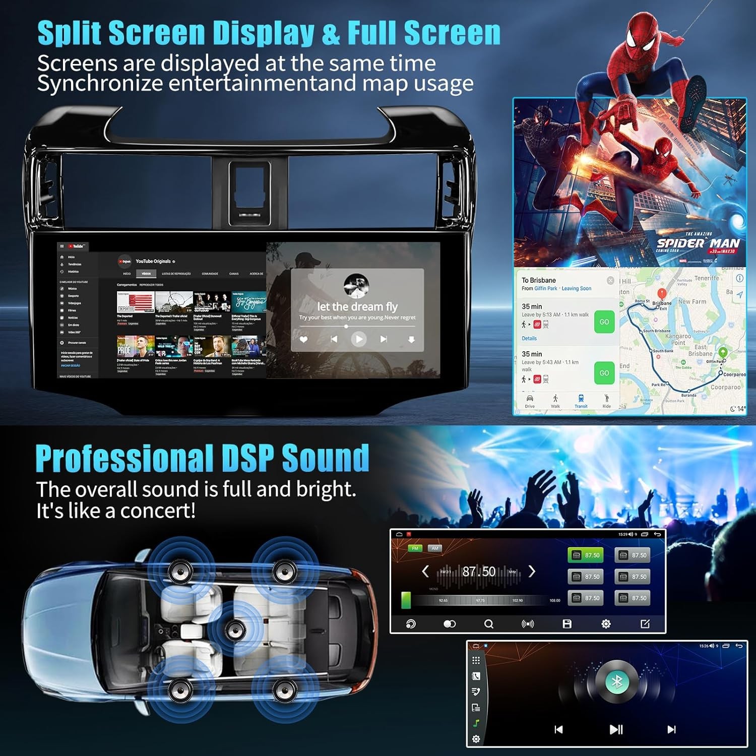 12.3″ Android 13 Car Stereo Radio Carplay GPS Navi For Toyota 4Runner 2010-2023