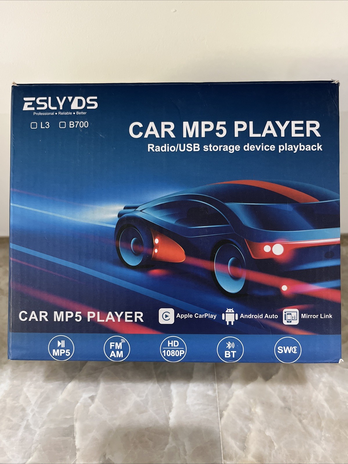 Eslyyds Double Din Car MP5 Player + Backup Camera + Remotes