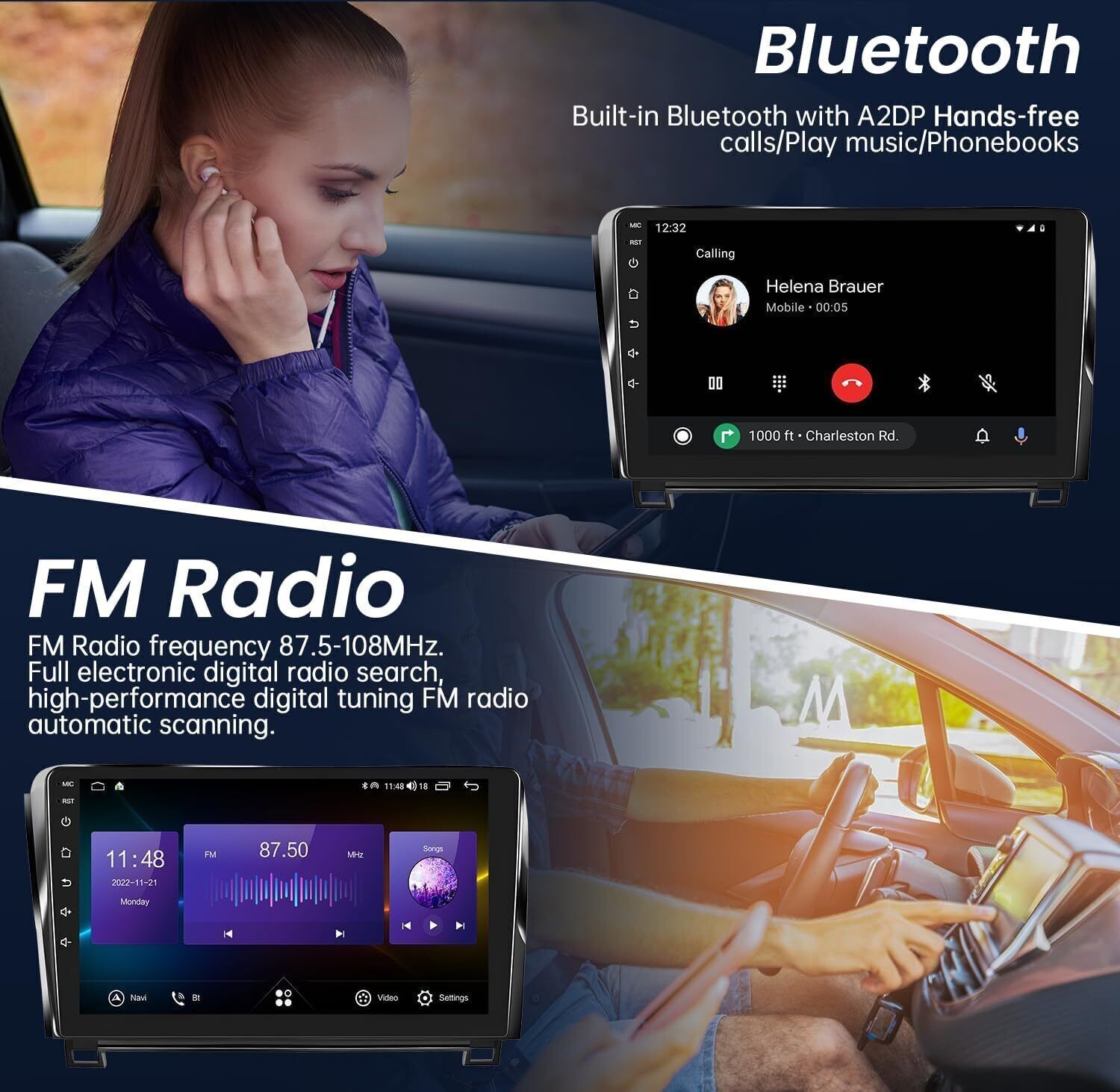 Apple Carplay For Toyota Tundra 2007-2013 Sequoia 2008-2018 Car Stereo GPS Radio