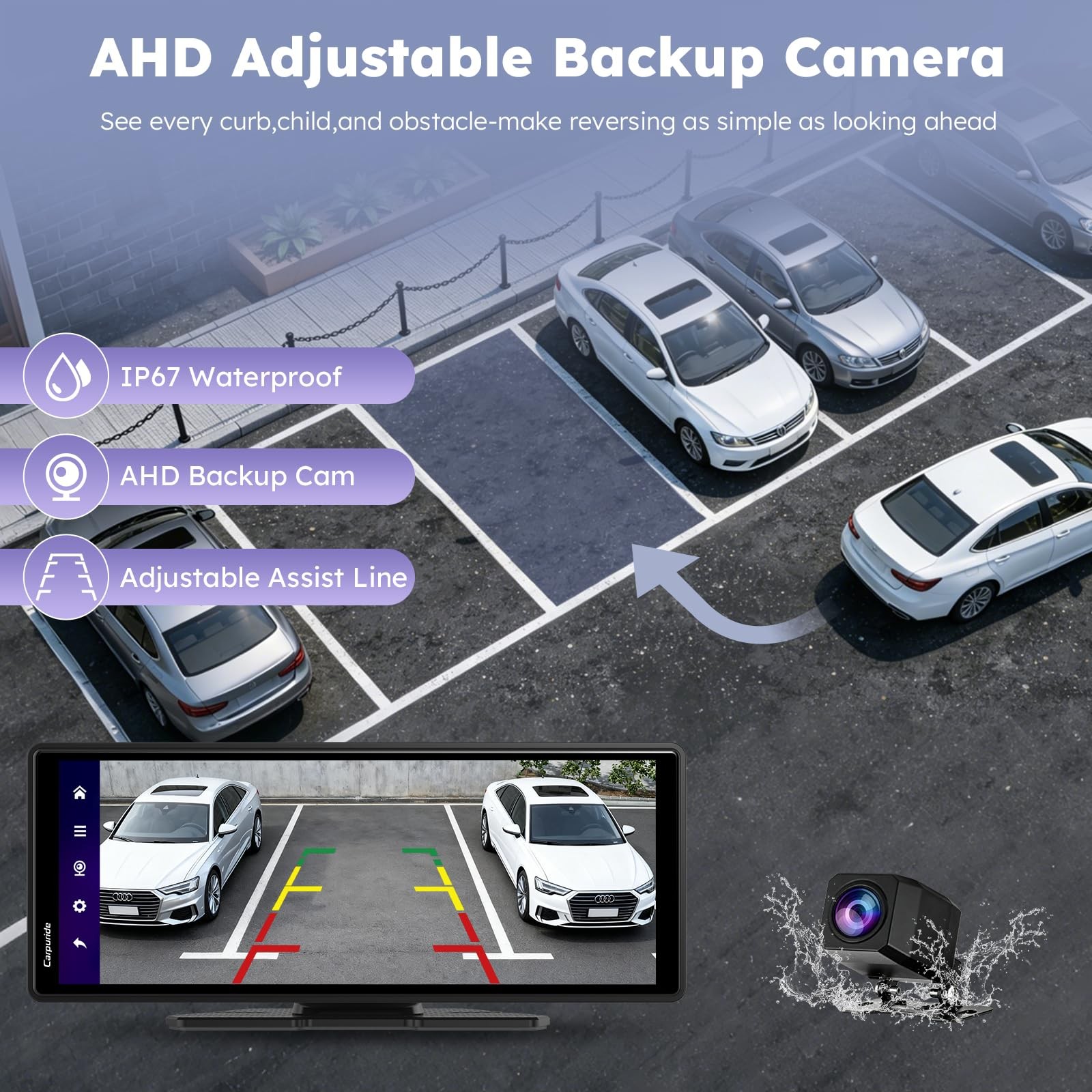 CARPURIDE W903Plus 9.3″ Wireless CarPlay & Android Auto, 4GB RAM, 64GB Storage