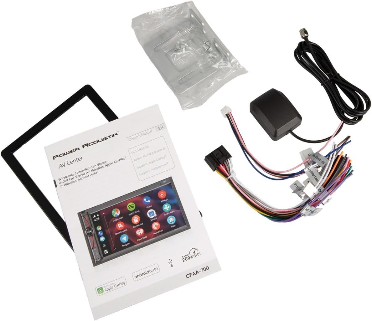 CPAA-70D DOUBLE DIN CAR STEREO APPLE CARPLAY ANDROID AUTO MEDIA BLUETOOTH DVD SD