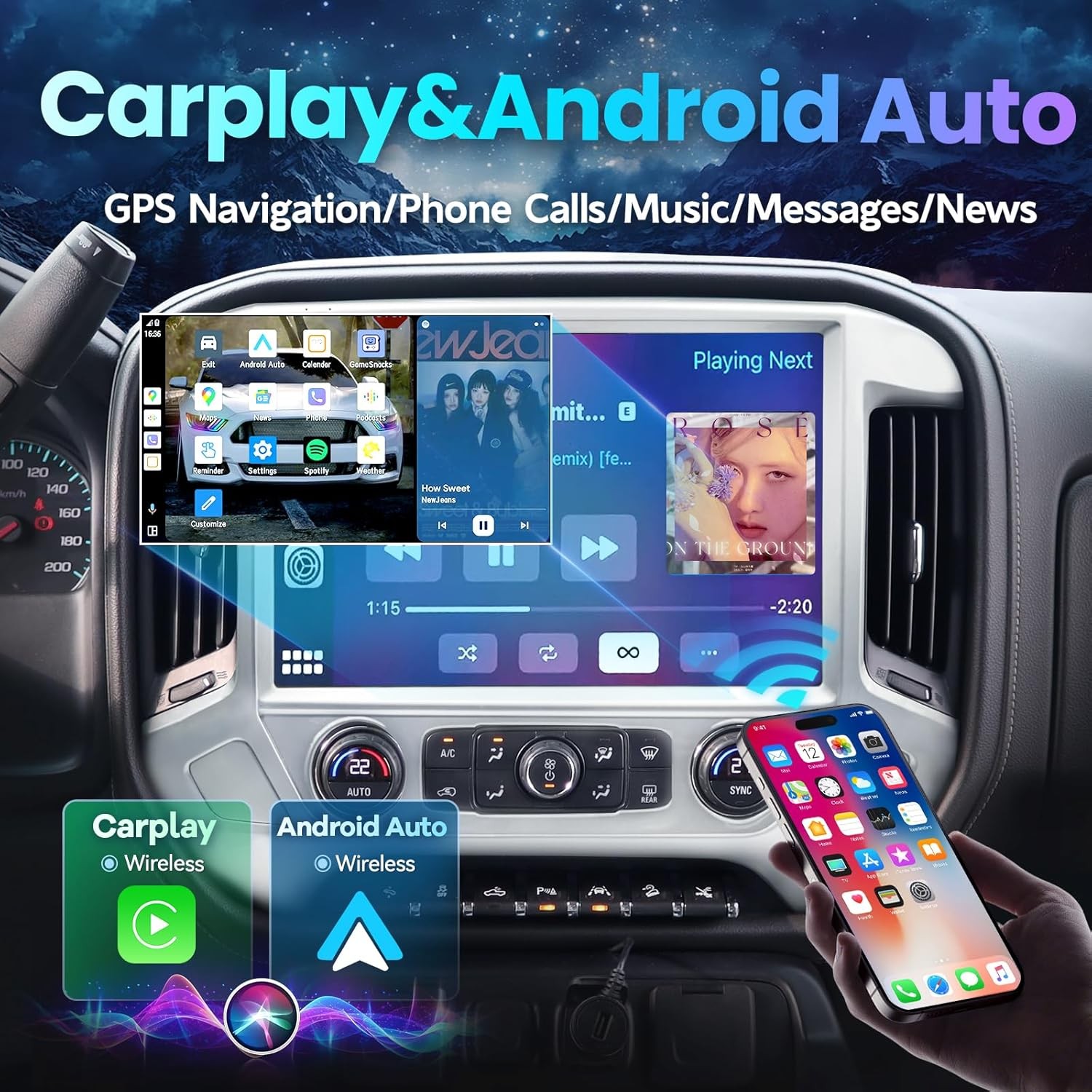 13.1” Car Stereo Radio For Chevy Silverado GMC Sierra 2014-2018 Carplay Android