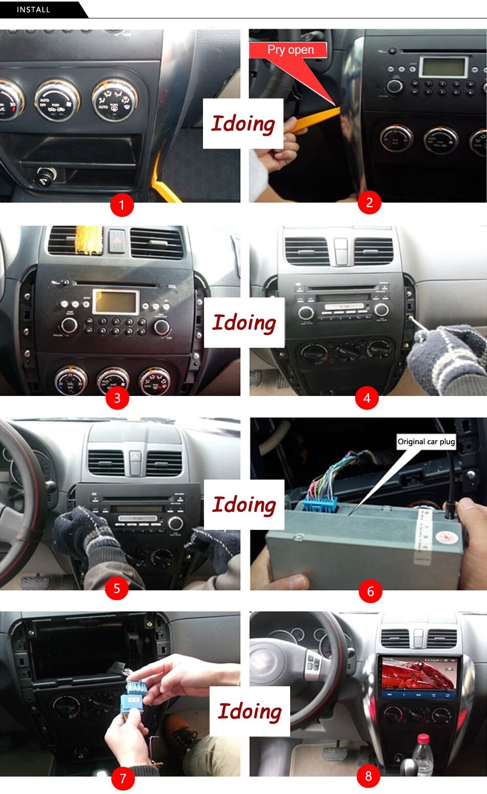 For Suzuki SX4 2006-2013 Carplay Android 12 Car Stereo Radio GPS Navi RDS
