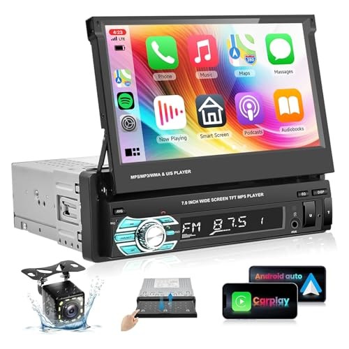 Single Din Car Stereo Radio with AppIe Carplay & Android Auto Airplay