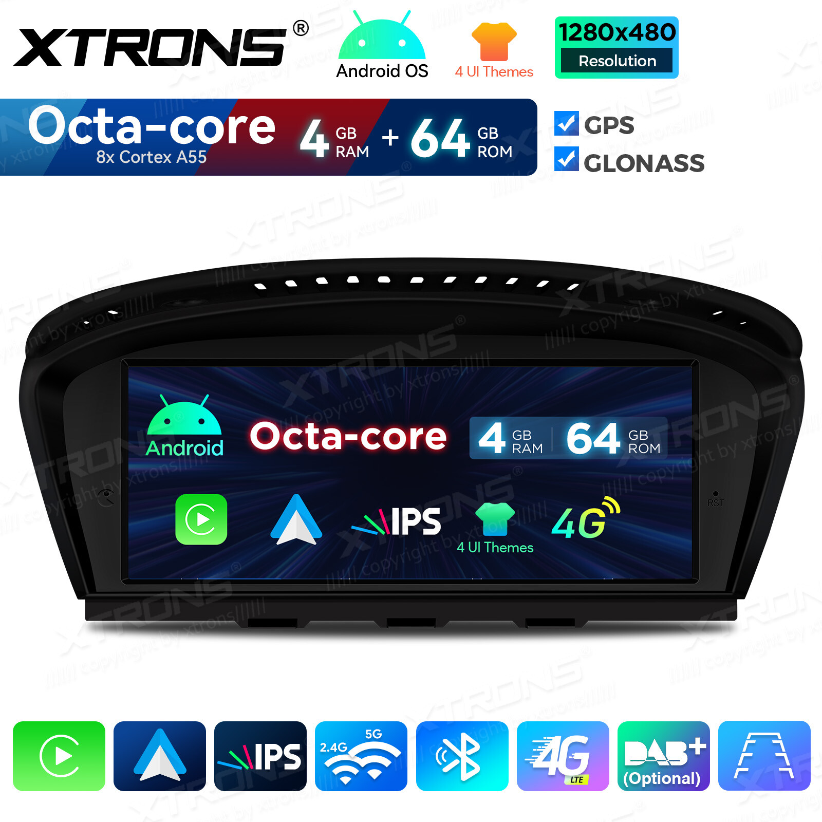 For BMW 3/5 E60 E90 E91 E92 E93 CIC 8.8″ Android 14 Car Stereo GPS 2+32G 8-Core