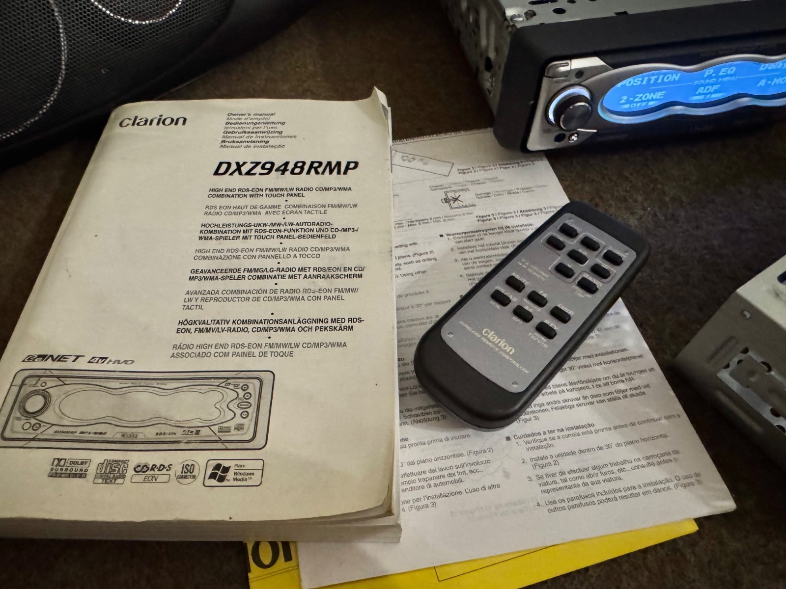 Rare CLARION DXZ948MP Car Radio LM/MW/FM CD/MP3 Receiver Sensor Animation Displa