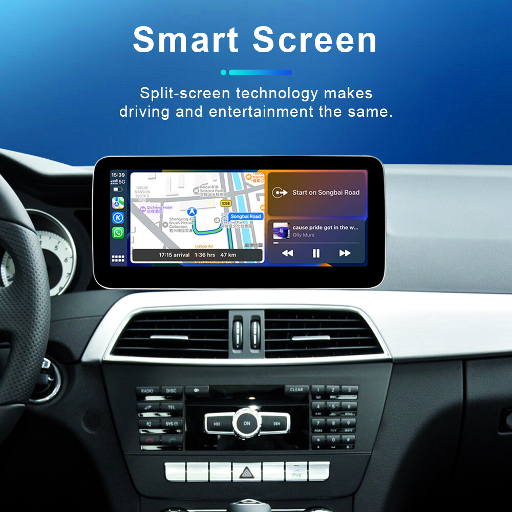 12.3” Android Car GPS Dash Navi Carplay 4G+64G For Mercedes Benz C W204 2011-14