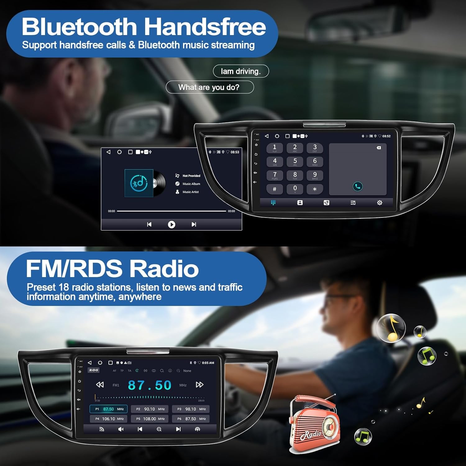 1280*800 For Honda CRV 2013-2016 Car Screen Carplay With Bluetooth Auto GPS 32G