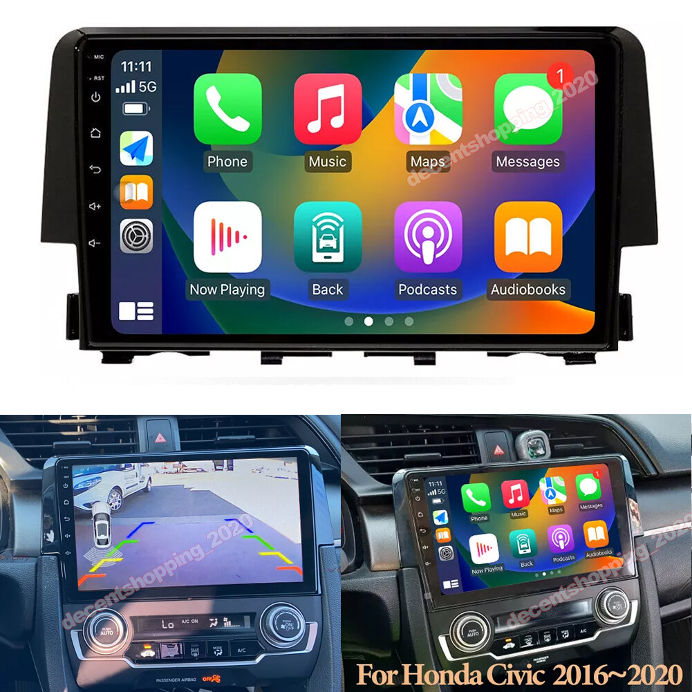 64G Android 15 Carplay Stereo Radio GPS For Honda Civic 2016 2017 2018 2019 2020