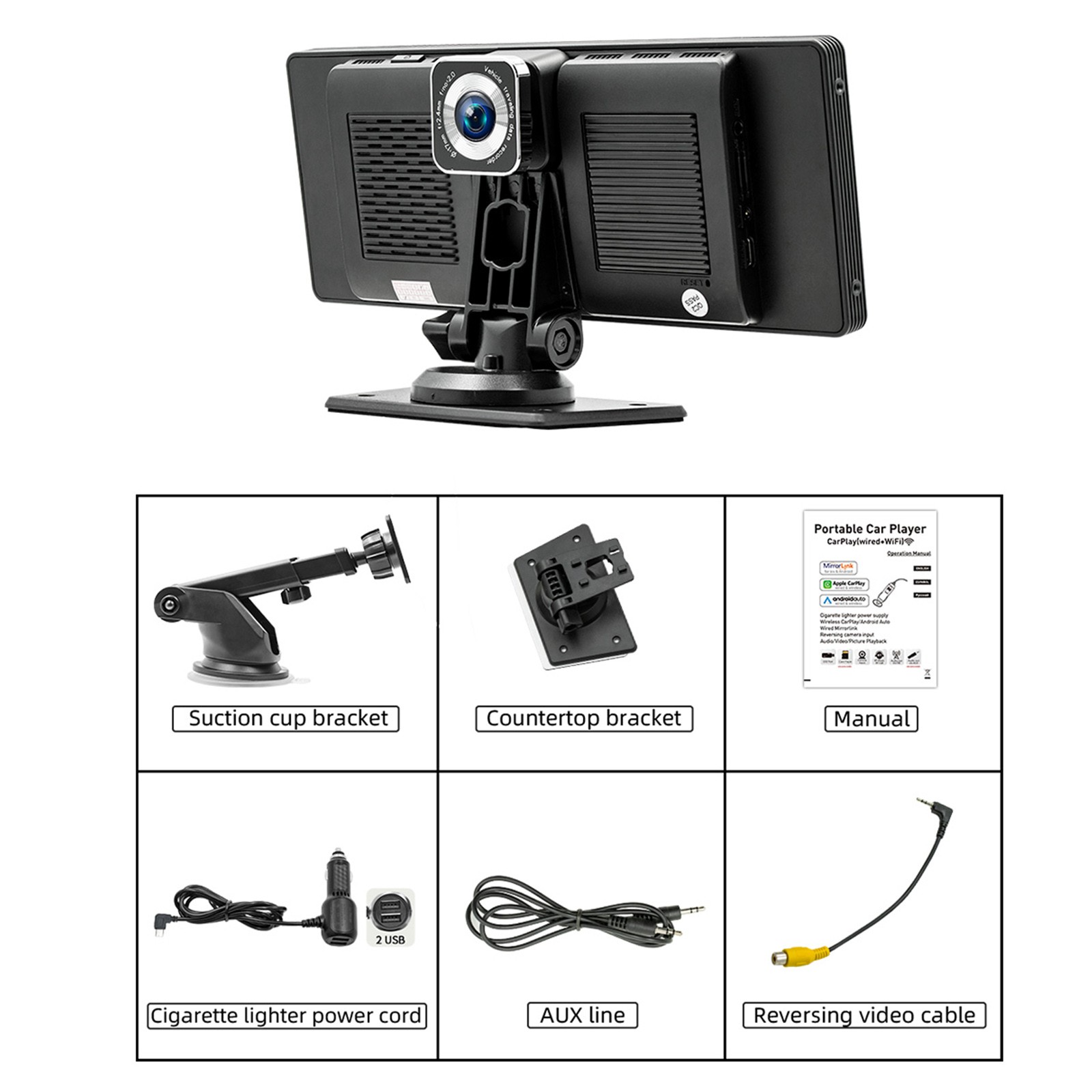 10.26″ Wireless Carplay Bluetooth Car MP5 Player HD Large Screen Recorder Camera