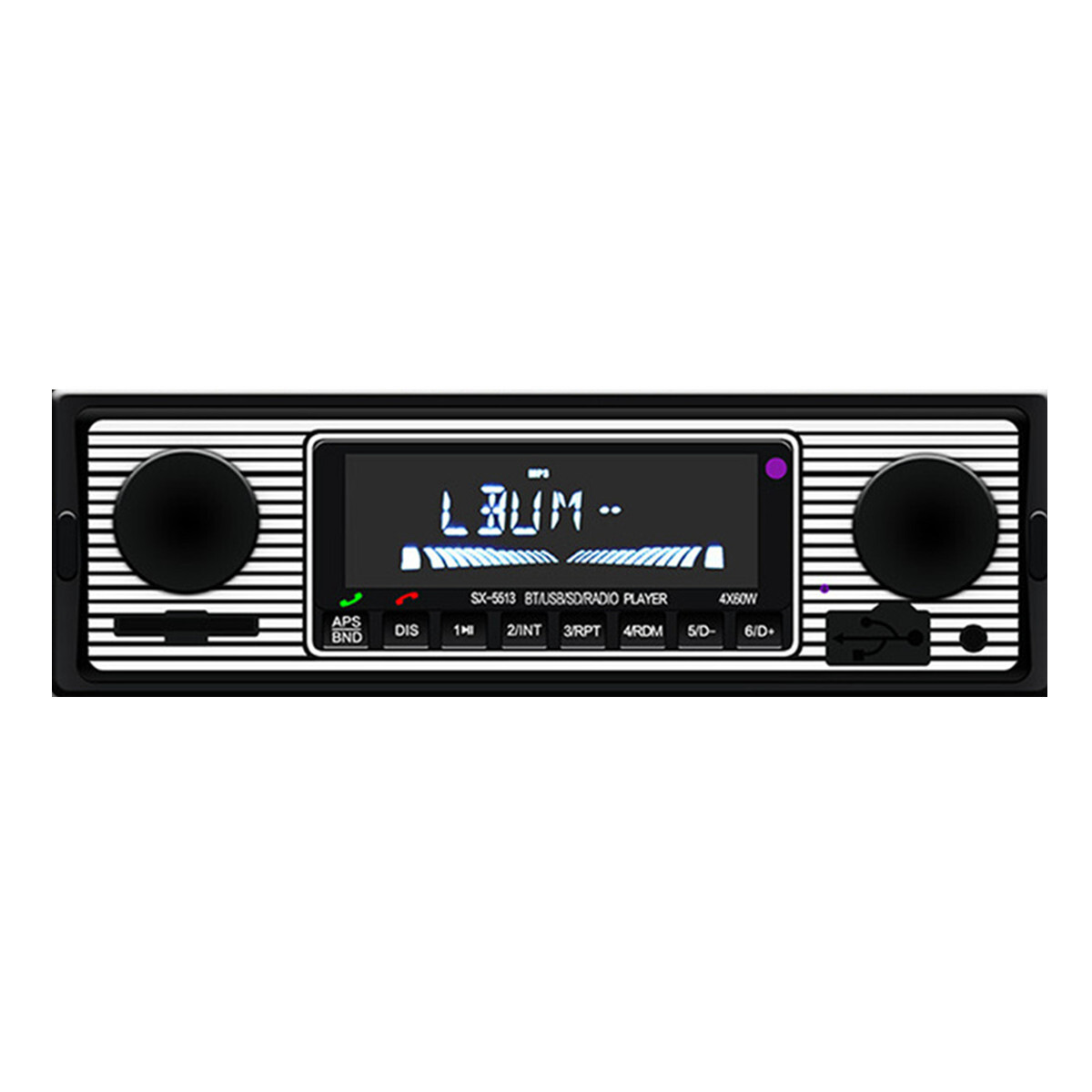 Vintage Car FM Radio MP3 Player Bluetooth USB Stereo Audio Receiver AUX Music