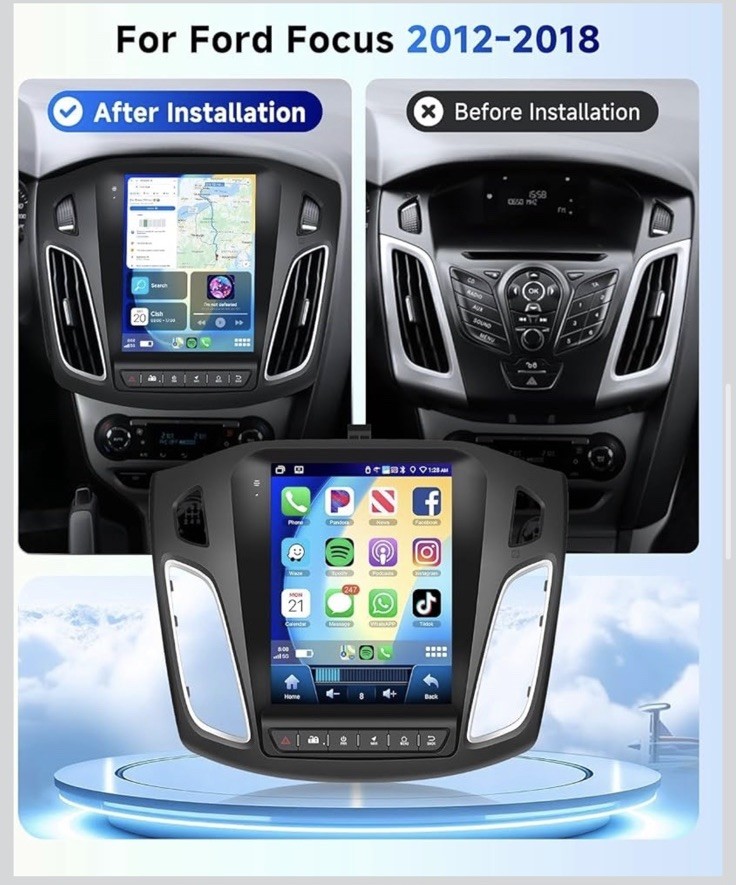 9.7″ Touchscreen Wireless Carplay Android Auto Stereo for 2012-2018 Ford Focus