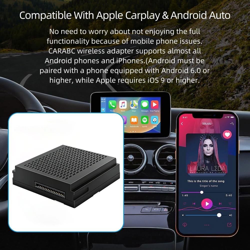 Wireless Carplay Android Auto GPS Navi Dock For Benz A B C CLA GLA NTG4.5Becker