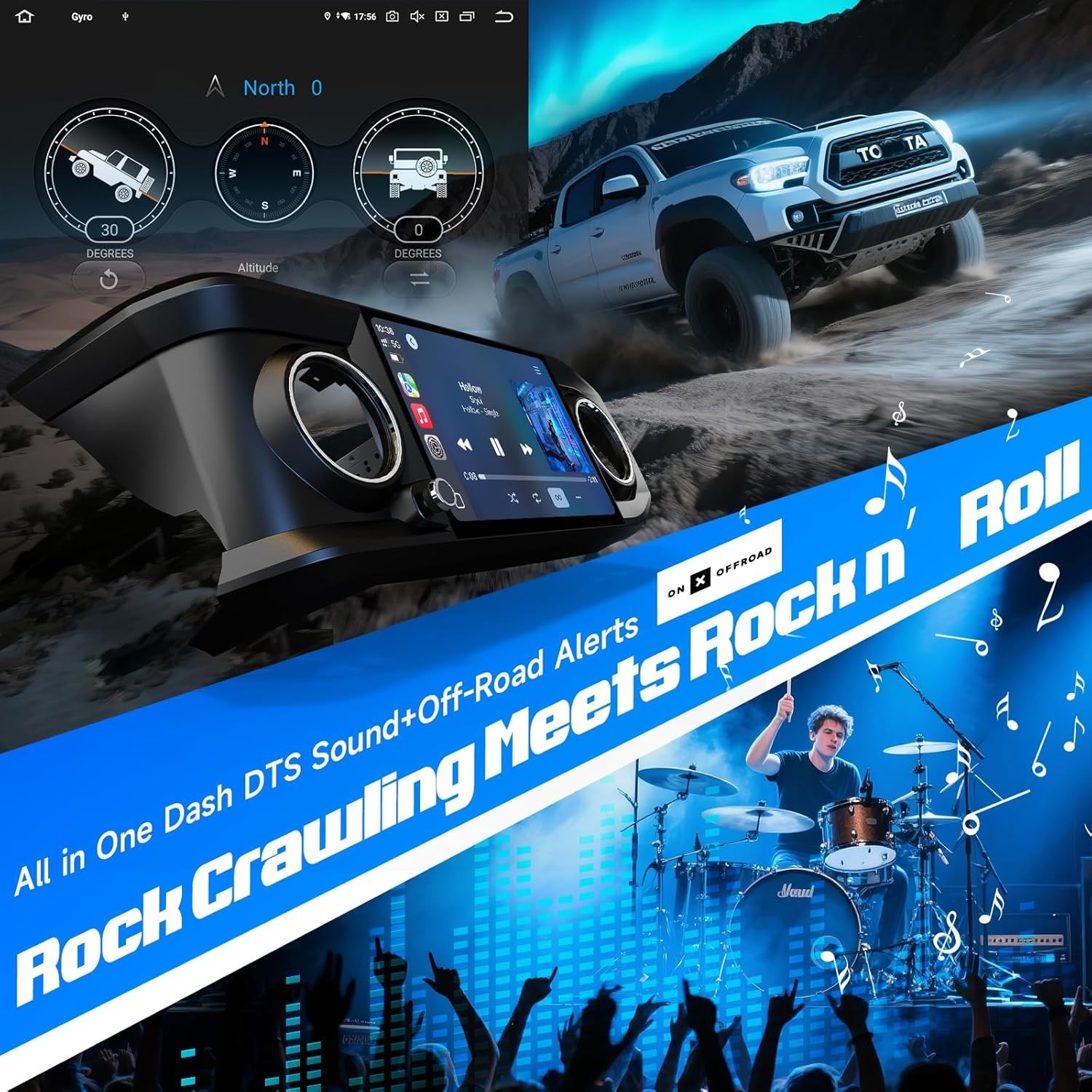 Dasaita 11.6” Android 13 Car Stereo 8+256GB for Toyota Tacoma 2016-2023 CarPlay