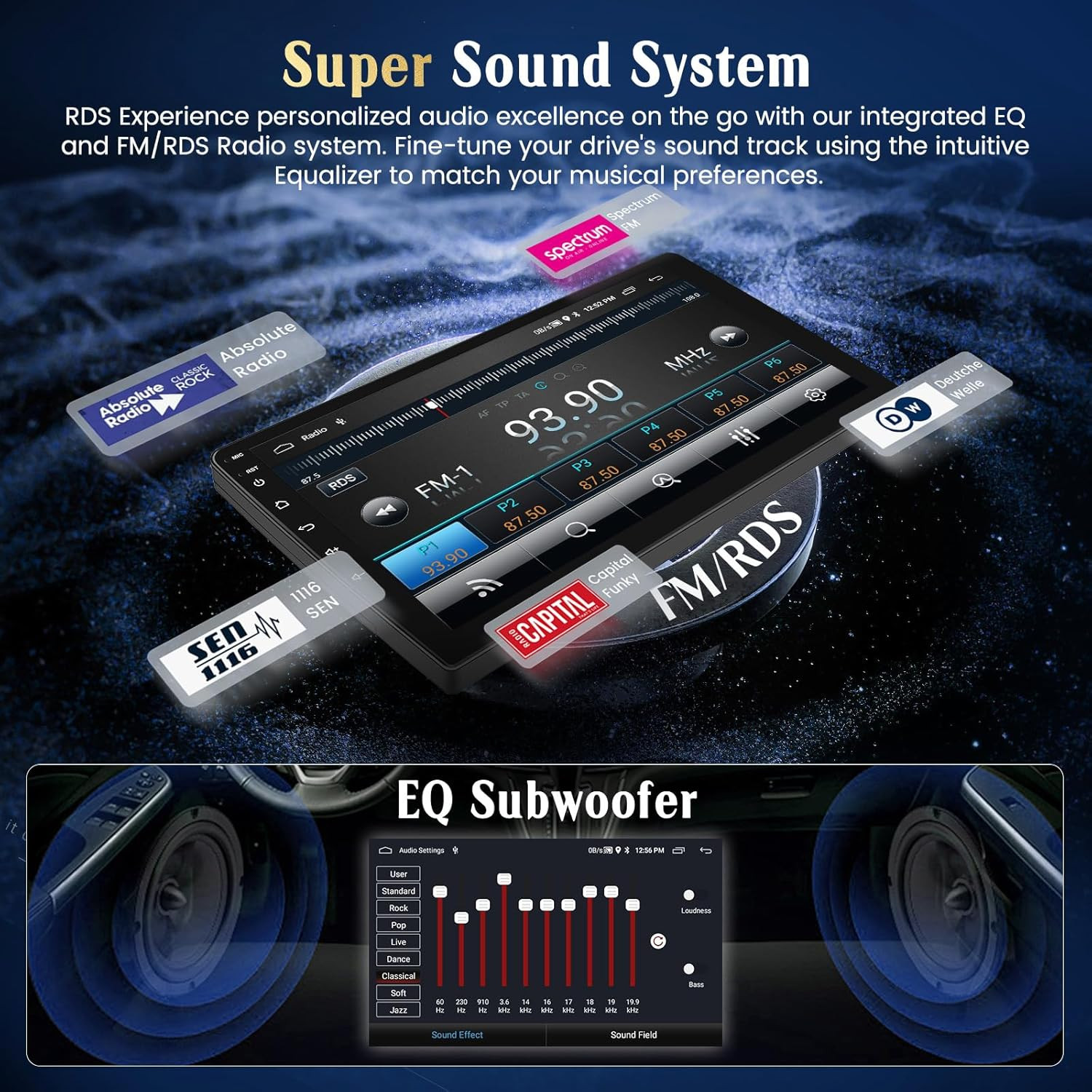 2+64G Latest Android Car Stereo for Mitsubishi Mirage 2012-2023,9 Inch Touch Scr