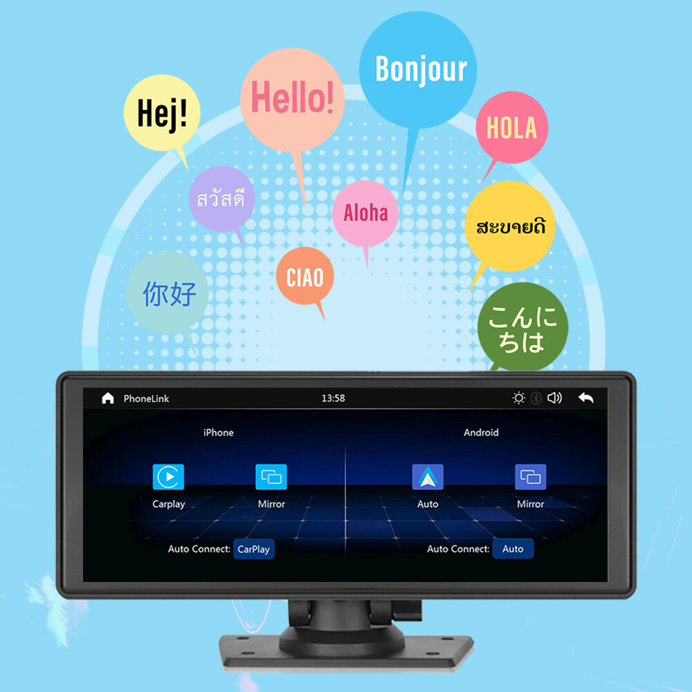 Portable Wireless Carplay 10.26″ Car Stereo Bluetooth Radio Player Android Auto
