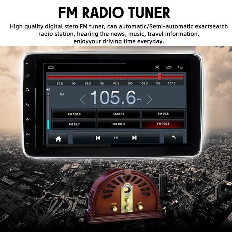 10.1-inch Navigator: Detachable 360° Rotating Head Single Spindle + USB ADAS DVR