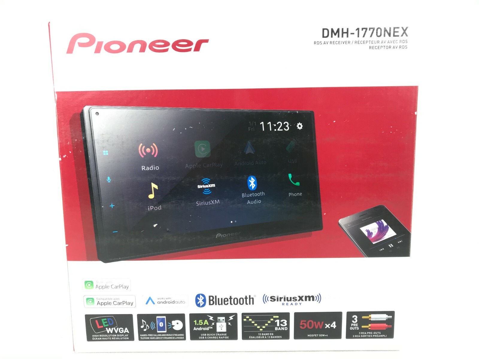 Pioneer DMH-1770NEX Bluetooth Multimedia Apple CarPlay Android Auto USB Aux 6.8″