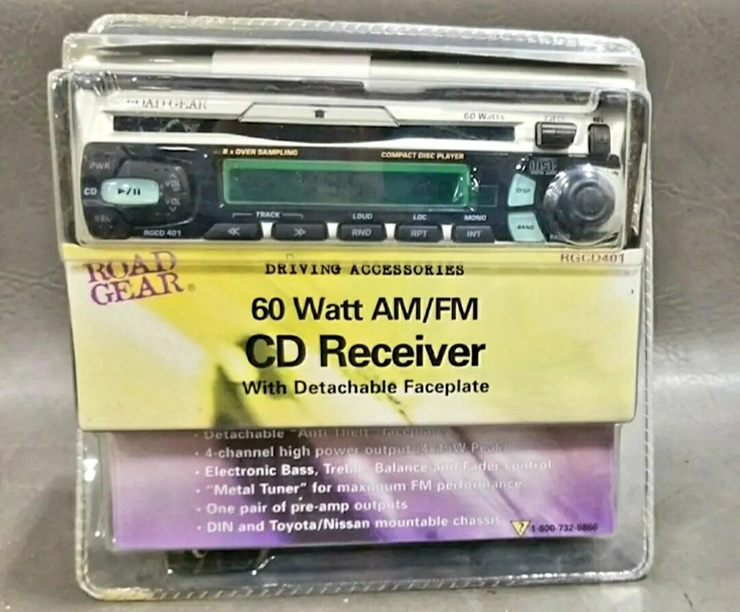 NEW SEALED Road Gear 60 Watt AM/FM CD Receiver Detachable Faceplate RGCD401