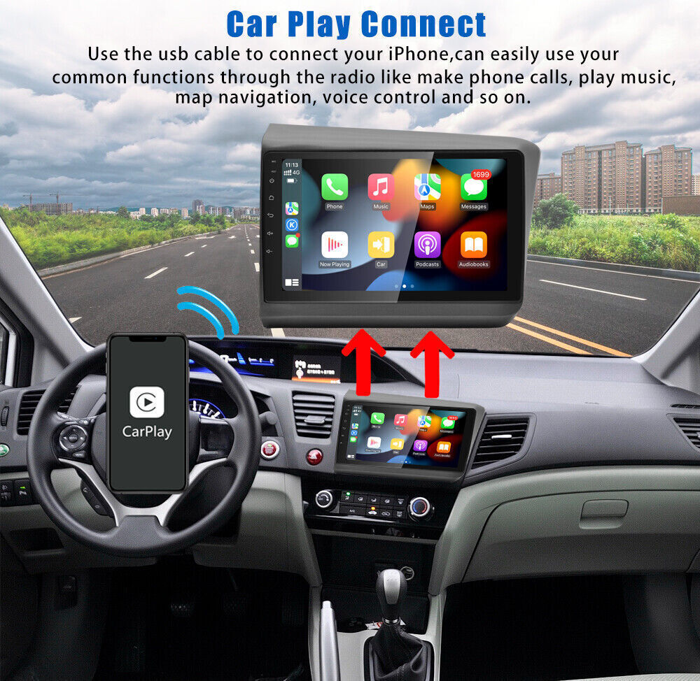 2G+32G Carplay Android 12 Car Stereo Radio For 2012 Honda Civic GPS +Camera