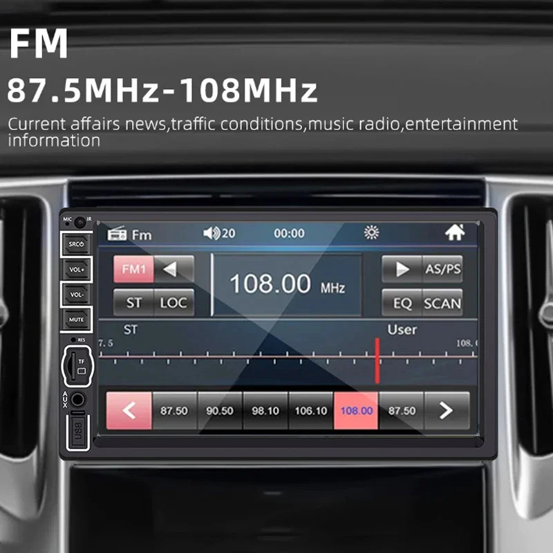 7″HD 2Din Car Stereo Radio MP5 Player Reverse camera For BT USB TF FM AUX