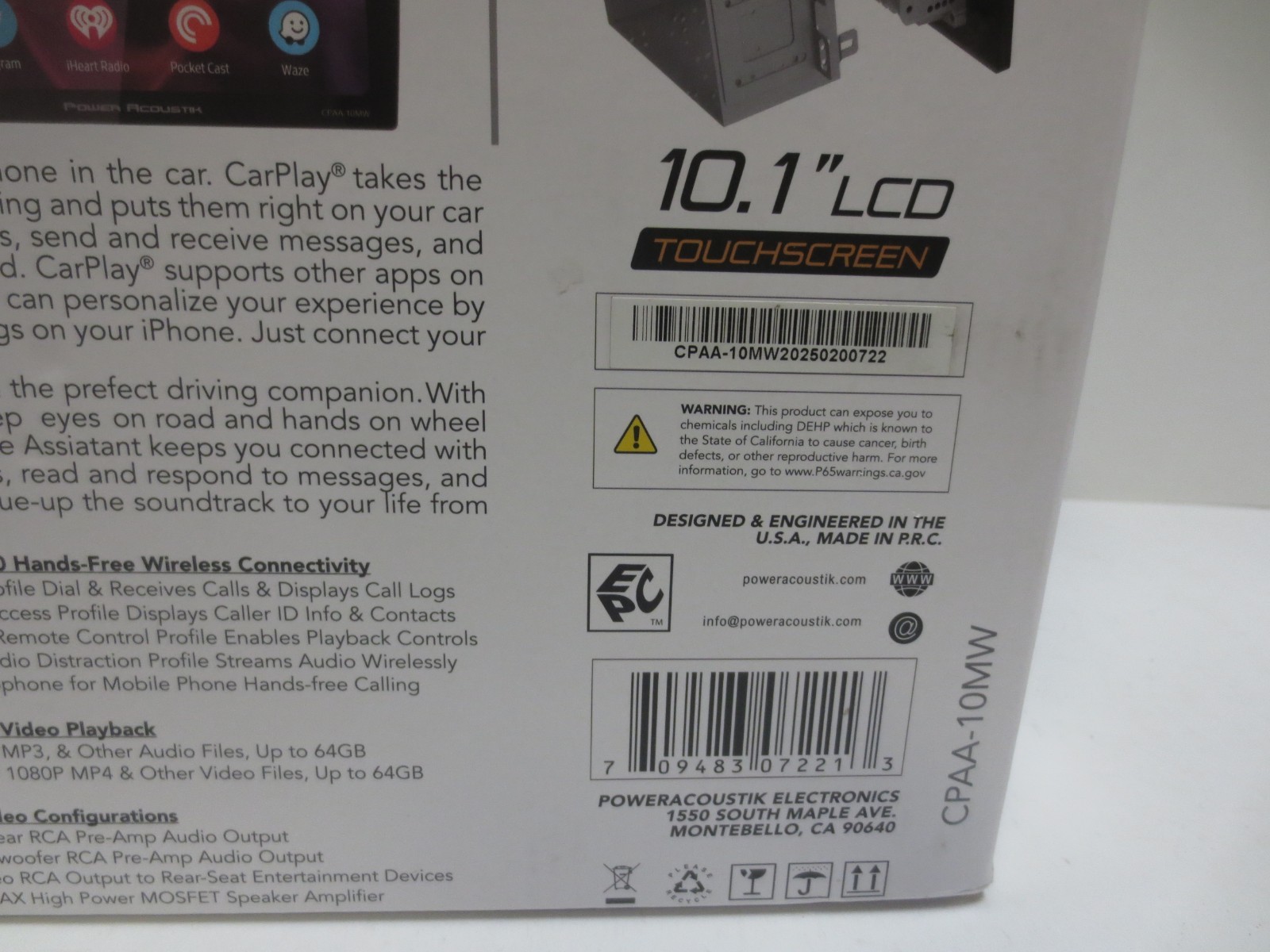 Power Acoustik CPAA-10MW 10.1″ Touchscreen Multimedia Receiver