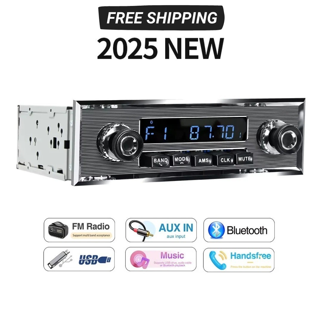 1 DIN Car Stereo Bluetooth FM Radio MP3 Player USB AUX In Dash Audio