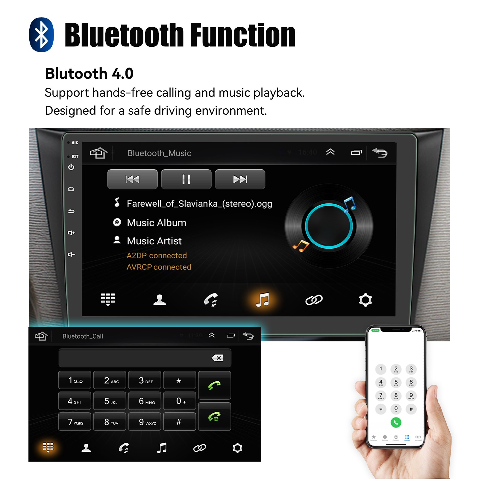 9″ Carplay Android Auto Car Stereo Radio USB Head Unit Bluetooth MirrorLink +AHD
