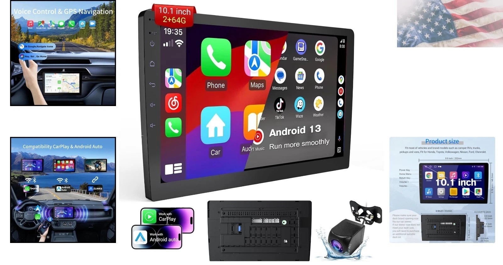 Car Audio Revolution: 10.1” Android 13 Stereo with Backup Camera & Hi-Fi Sound