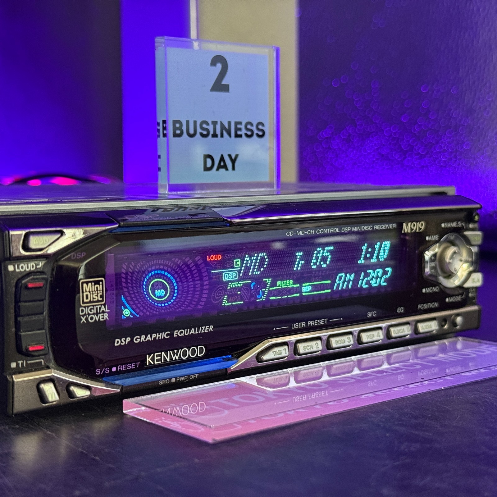 KENWOOD M919 1DIN Car Audio MD Player JDM DSP Spectrum Analyzer Tested In Stock