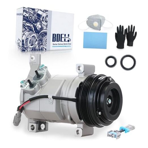 AC Compressor with Clutch for 2000-2013 Chevy Silverado Suburban Silver Gray