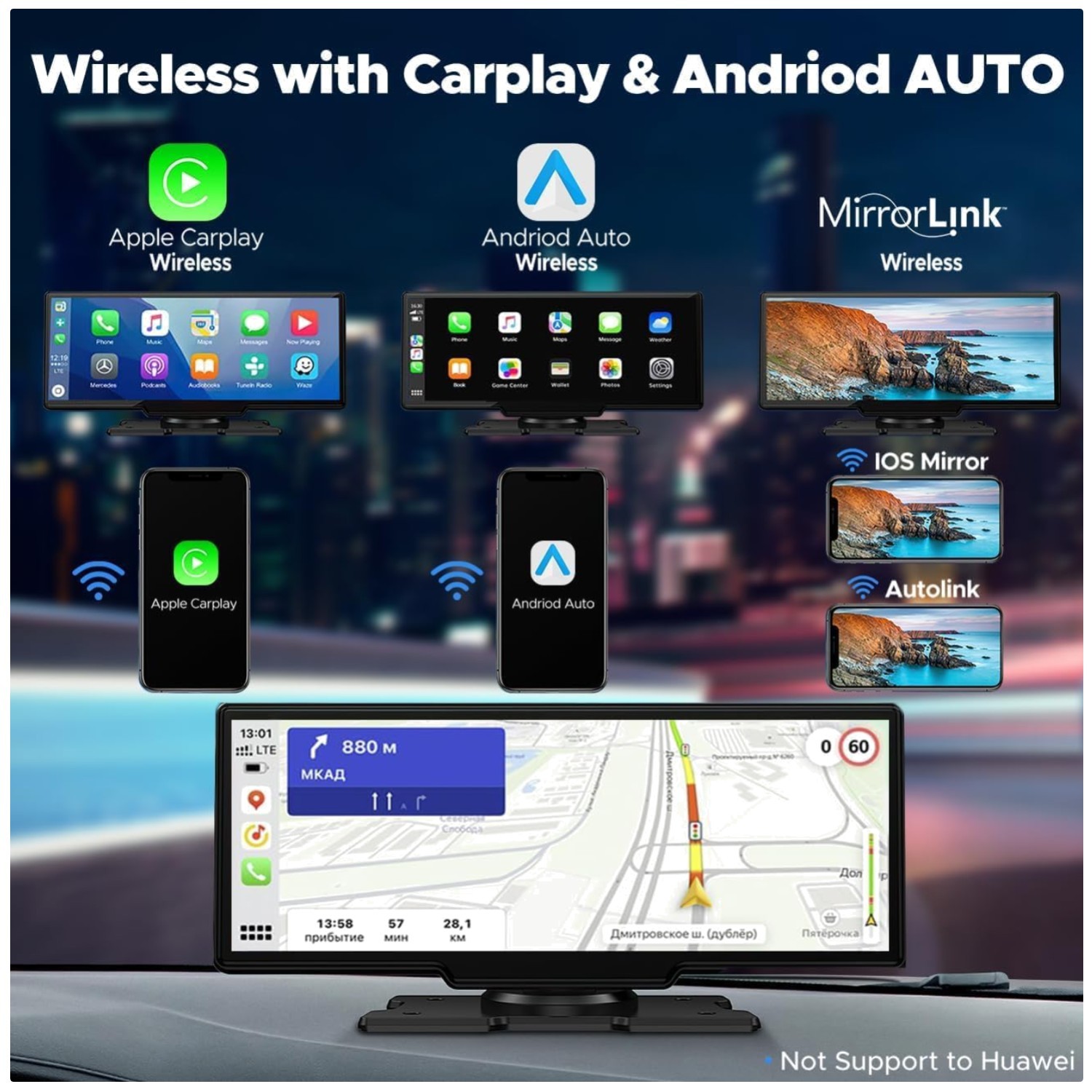 Carplay Android Auto Stereo Receiver Backup Camera Bluetooth
