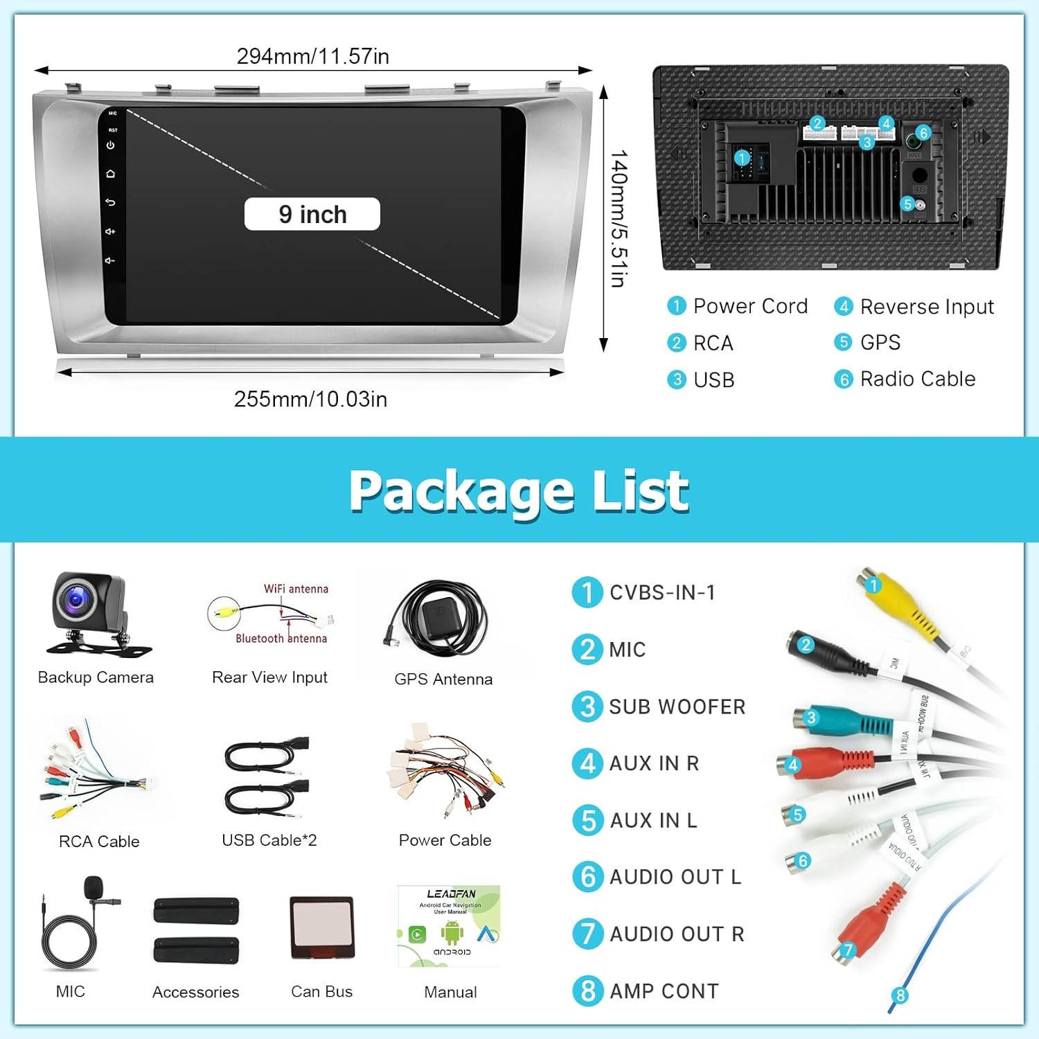 Car Radio for Toyota Camry 2006 2007 2008 2009 2010 2011 with Wireless…
