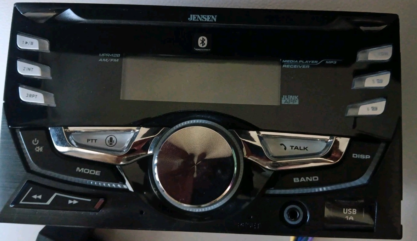 Jensen MPR420 7 Character LCD Double DIN Car Stereo Media Player MP3