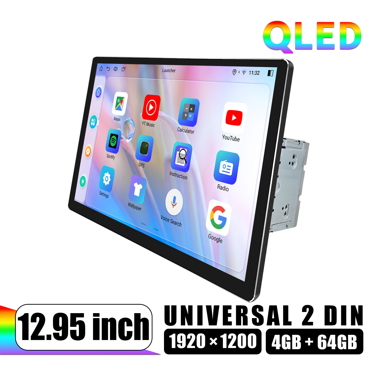 4+64G/8+128G JOYING 12.95 QLED Touchscreen Android 12 Radio for Universal 2 Din