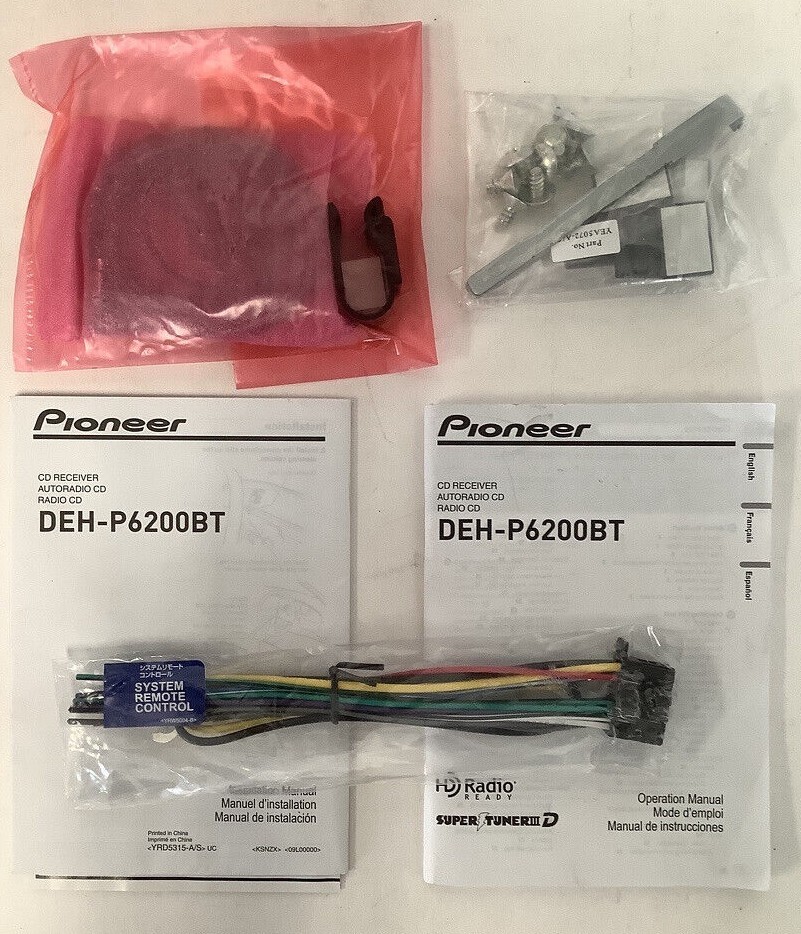 Pioneer DEH-P6200BT CD Player/USB Built-In Bluetooth Black In-Dash Receiver