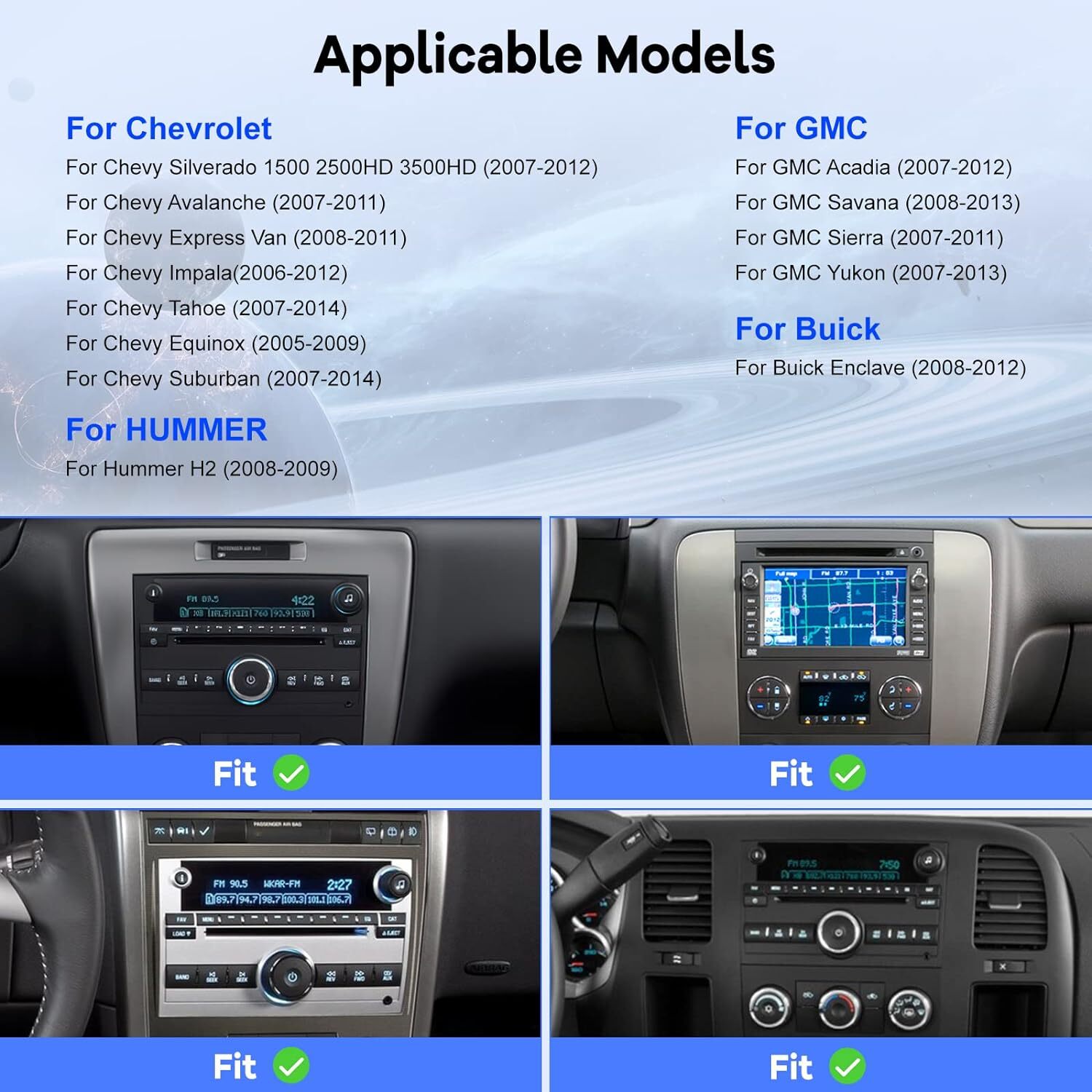Carplay Car Radio Stereo GPS Head Unit Bluetooth+Camera For Chevrolet GMC Buick