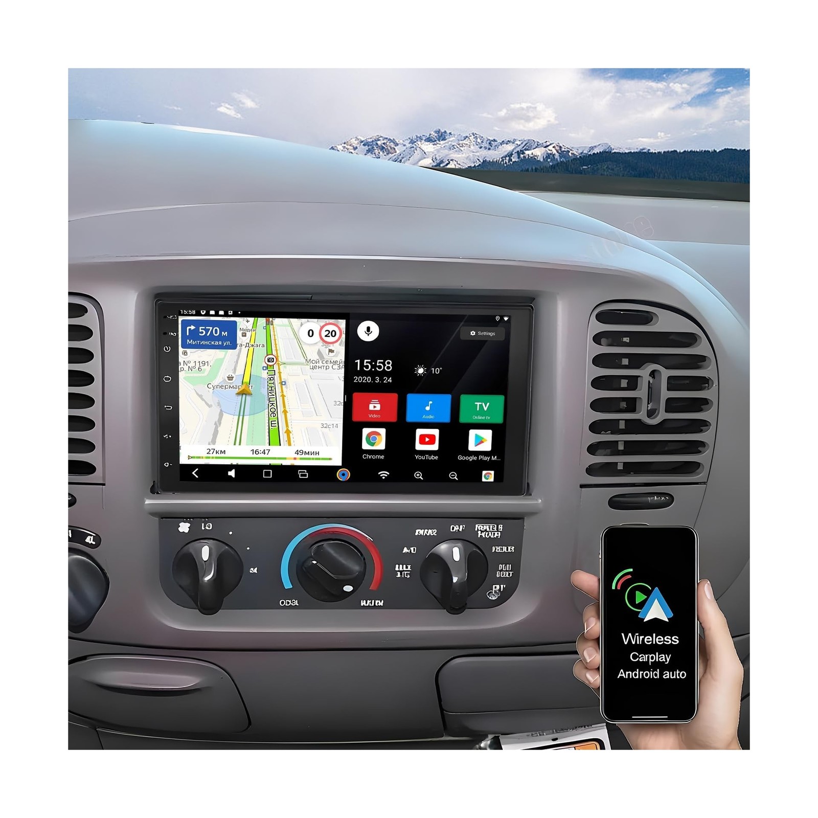 7” Android Car Radio for Ford F150 1997 1998 1999 2000 2001 2002 2003 2004, …