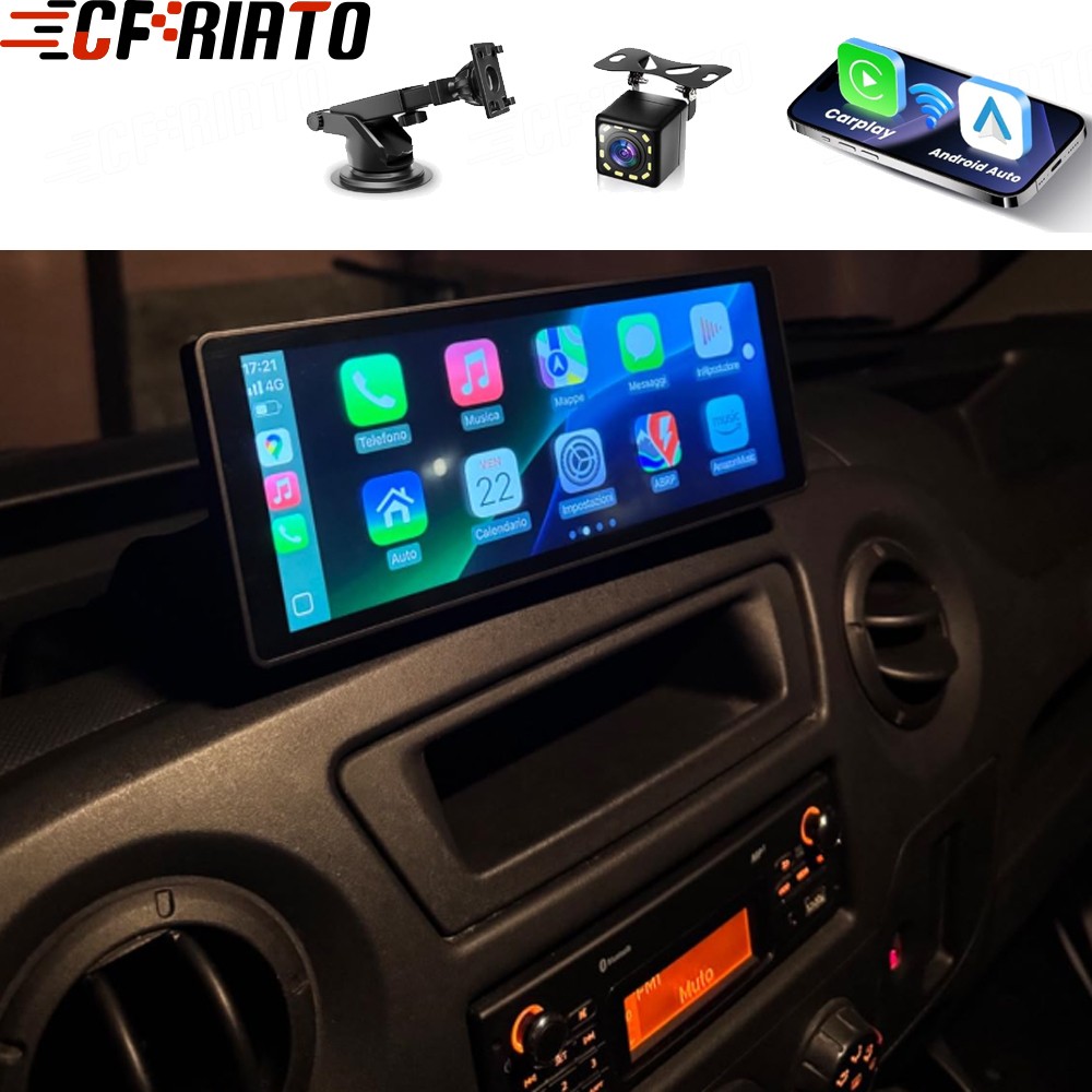 10.26″ Car Portable Wireless Apple CarPlay Android Auto Touch Screen Radio Cam