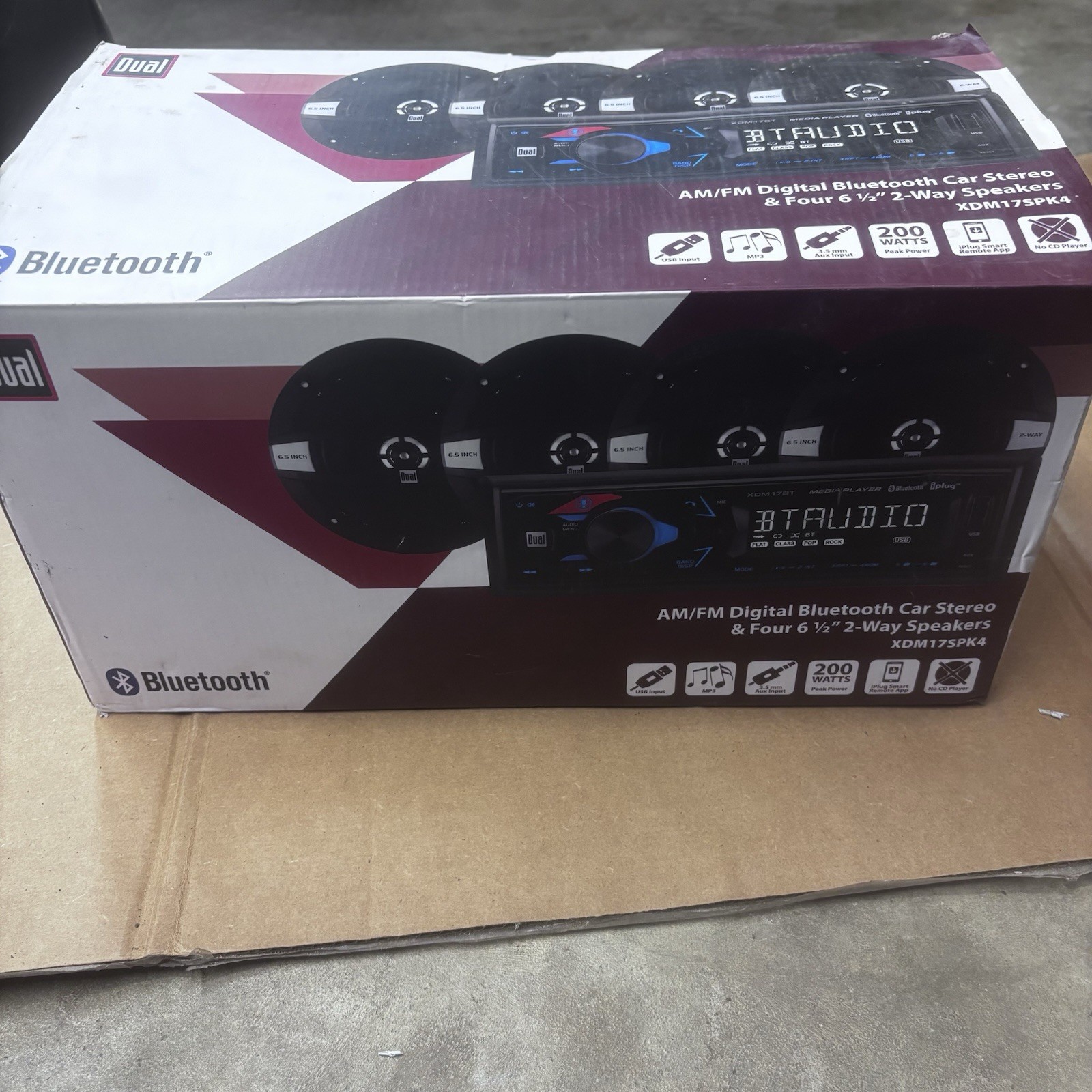 Car Stereo AM/FM Digital Car Stereo & Four 6 1/2 in 2-Way Speakers XDM17SPK4 New