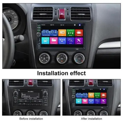 7" Double 2DIN Car MP5 Player B-T Touch Screen Stereo Radio + 4led Camera