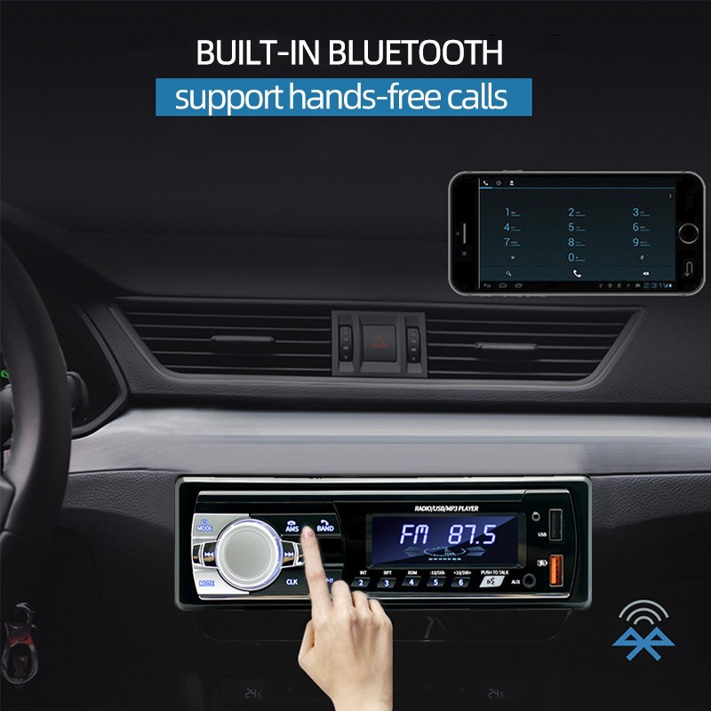 Single Din Dual USB SD FM Radio 60W x 4 Car Stereo Bluetooth MP3 Player