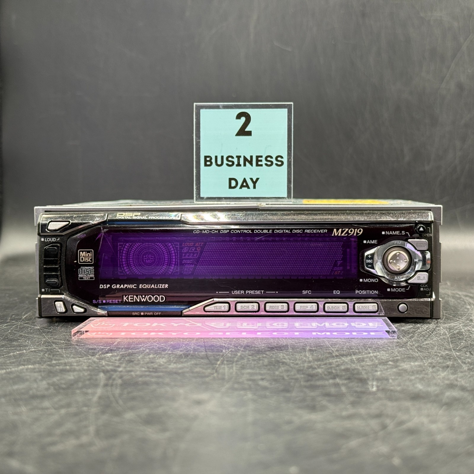 KENWOOD MZ919 1DIN Car Audio CD MD Player JDM Dolphin Display Tested In Stock