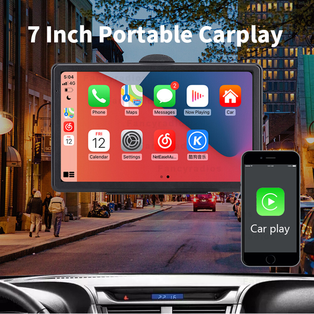 7inch Touch Screen Car Portable Stereo Radio Wireless Apple CarPlay Bluetooth