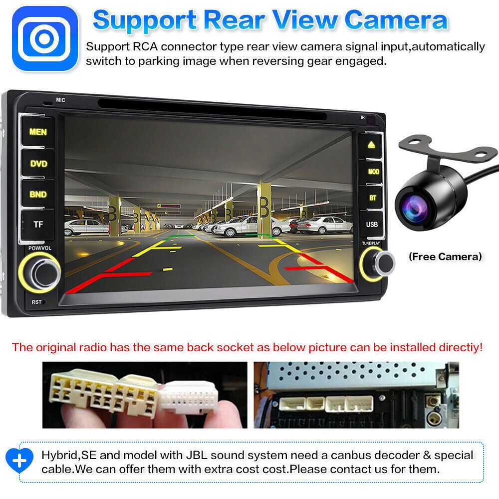 CarPlay Car CD DVD Stereo AM FM Radio Head Unit For Toyota FJ Cruiser 2007-2018