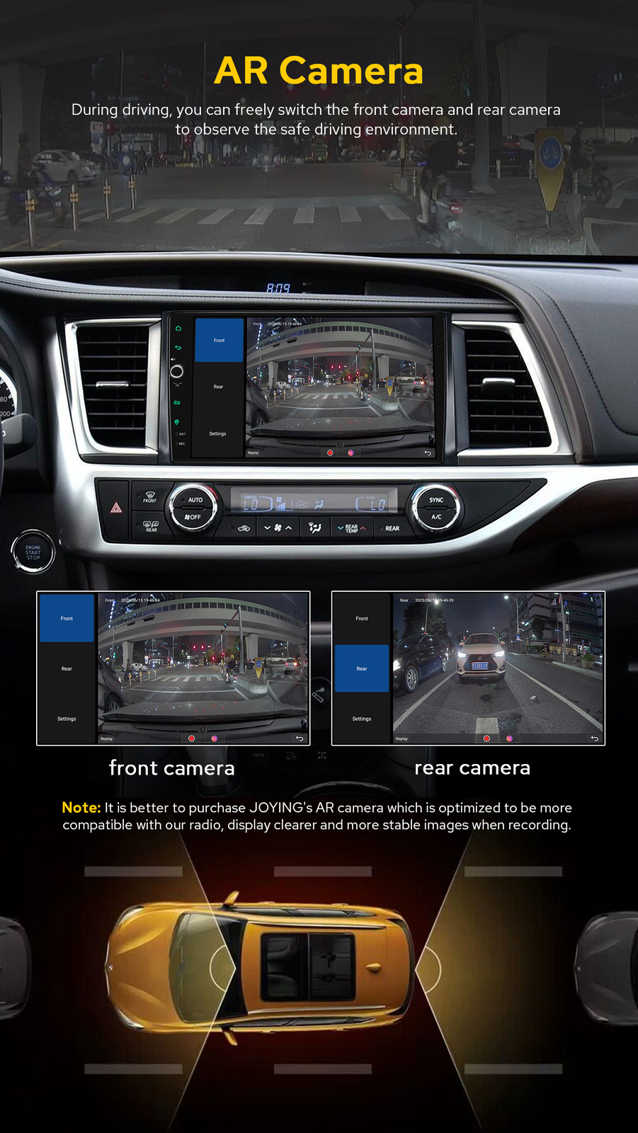 10.1 inch Plug & Play Head Unit For Toyota Highlander 2014-2019 Support HDMI USB