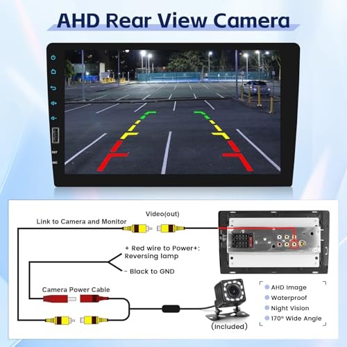 9 Inch Single Din Car Stereo Android Auto, 1 Din Touch Screen Wireless Carplay