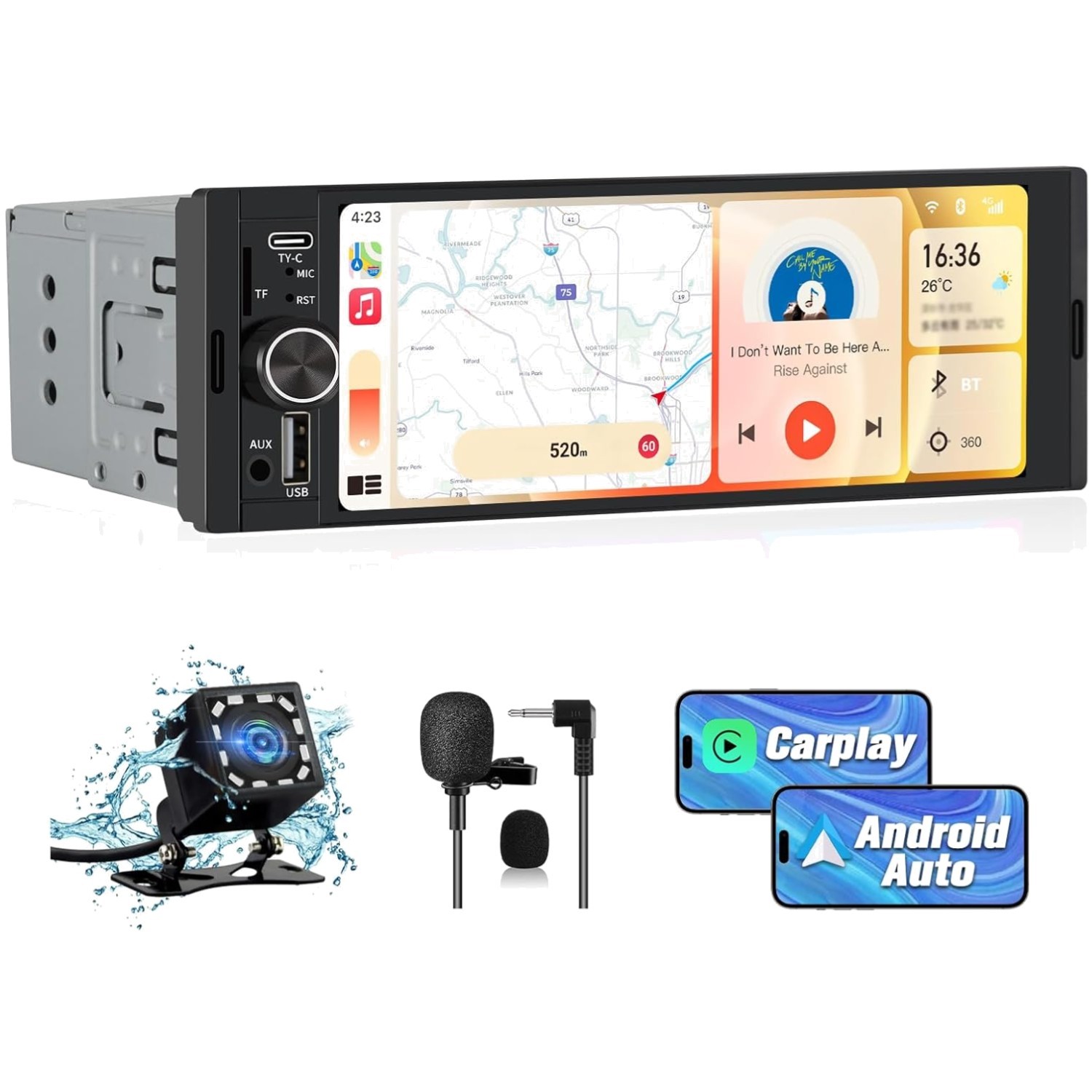 Multimedia Single DIN Car Stereo with Steering Wheel Control