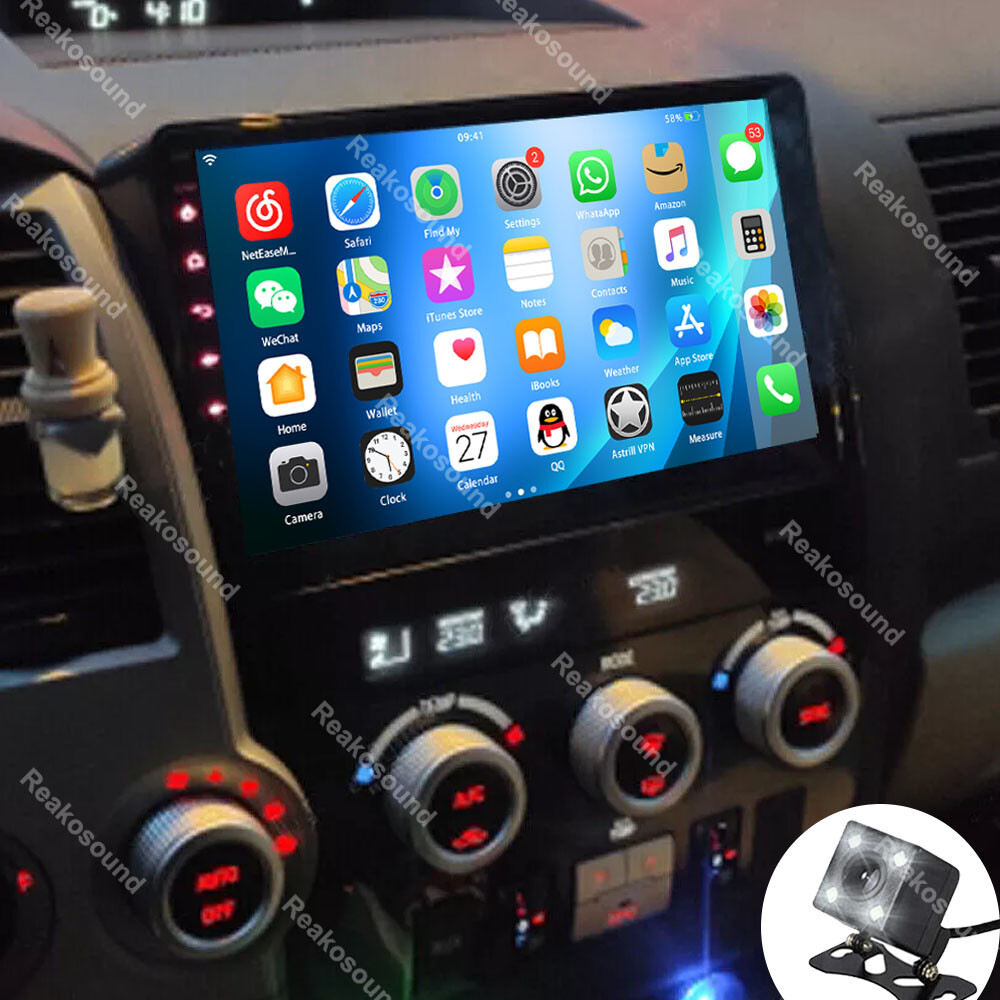 For Toyota Tundra 07-13 Sequoia 08-19 Carplay Car Stereo GPS Navi FM Radio +Cam